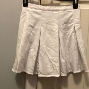 Pleated White Mini Skirt